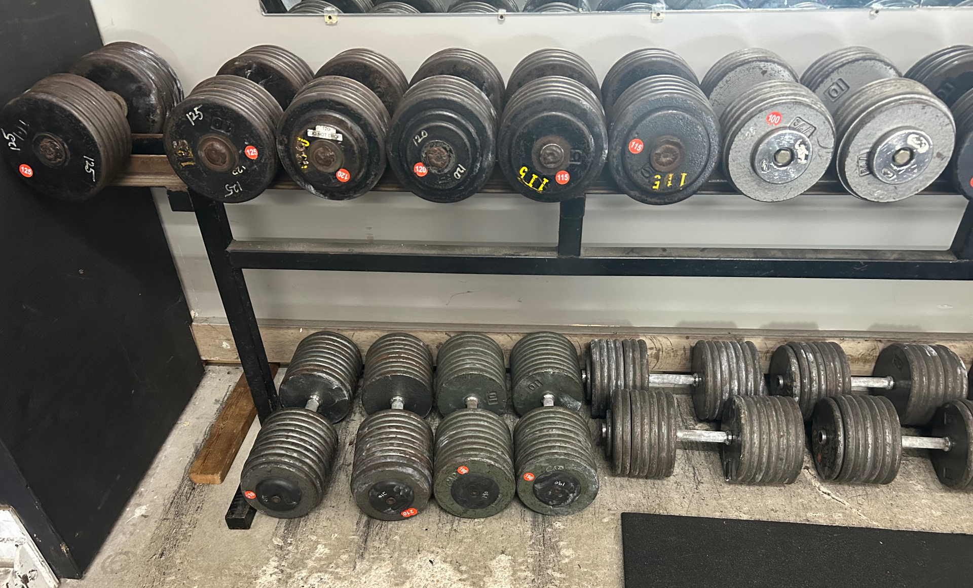 Heavy Dumbbell Rack at Dover Gym